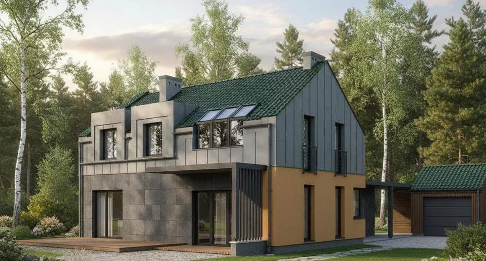 Проект Двухэтажный дом 11 на 9, 129 м2