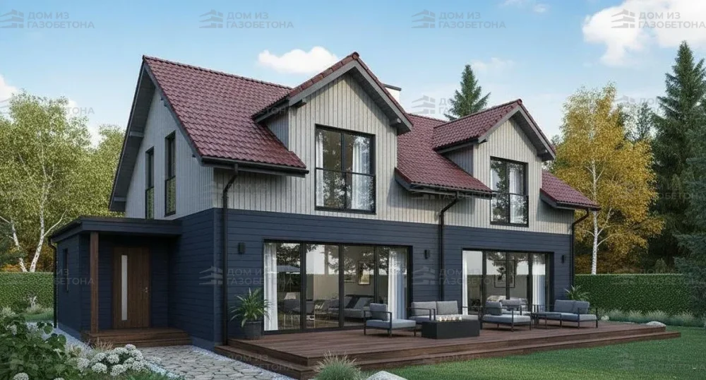 Проект Двухэтажный дом 4 на 12, 121 м2